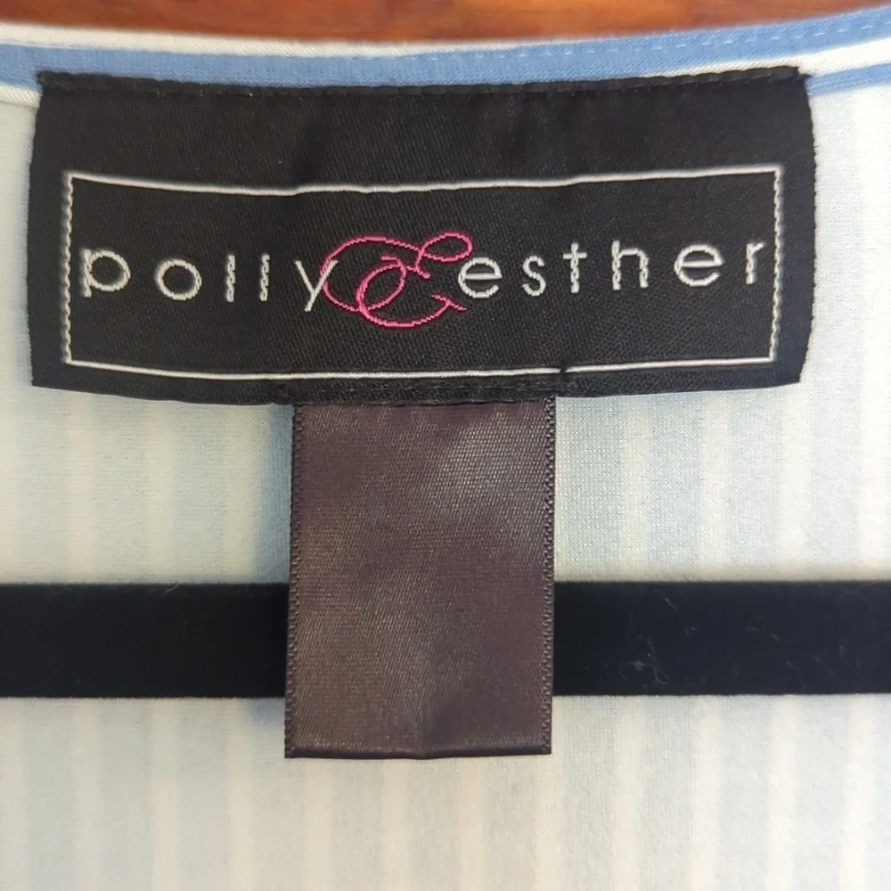 Polly & Esther | Striped Long Bell Sleeve V-neck Crop Top with Back Tie Size XL - Picture 7 of 8